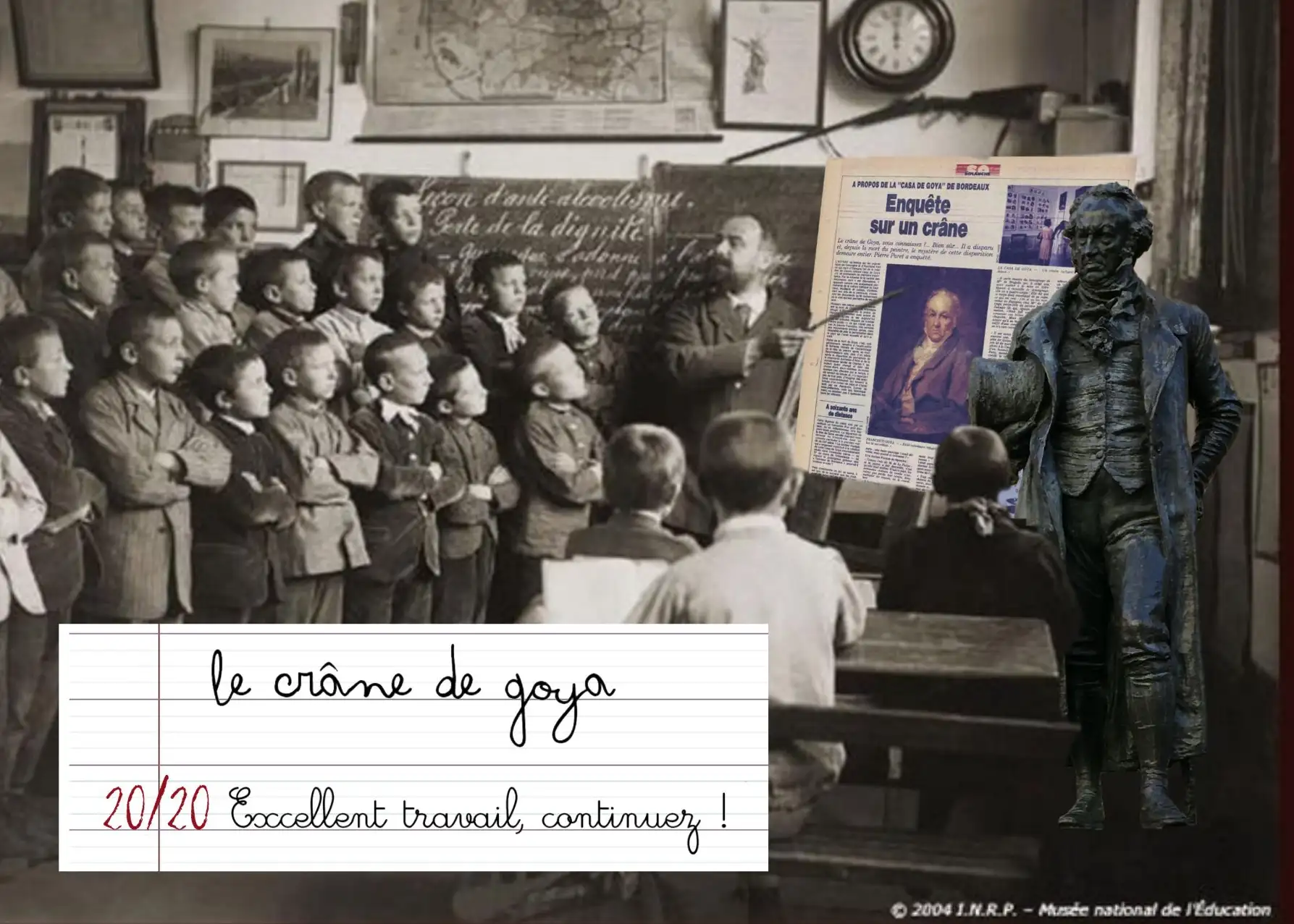 Escape game pédagogique Vieille photo d'écolier